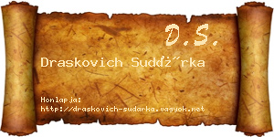 Draskovich Sudárka névjegykártya